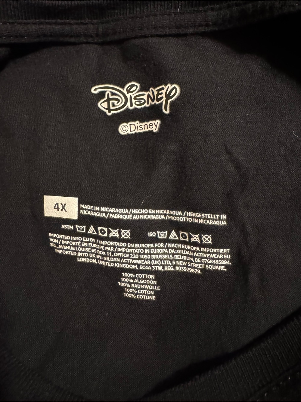 Disney Men’s Black Crewneck Sweater with White Logo